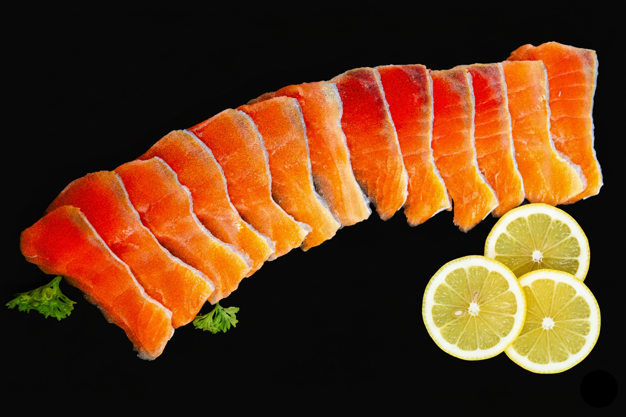 SALMON FILLET PORTION, 8G-10G/PC (PER 200G/PKT)